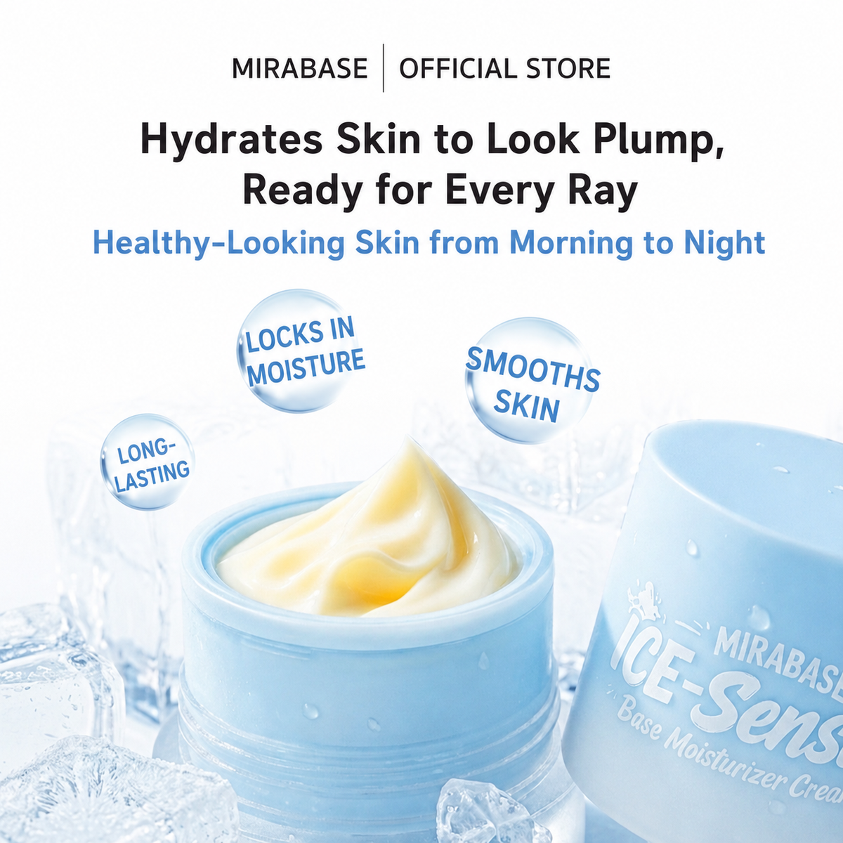 MIRABASE ICE-Sensing Makeup Base Moisturizer Cream | ไพรเมอร์ครีมเย็นก่อนแต่งหน้า 30 กรัม