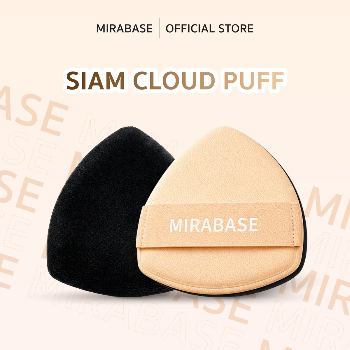MIRABASE SIAM CLOUD PUFF | พัฟแต่งหน้าทรงสามเหลี่ยม 4 ชั้น เนื้อนุ่ม ใช้ได้ทั้งแห้งและเปียก