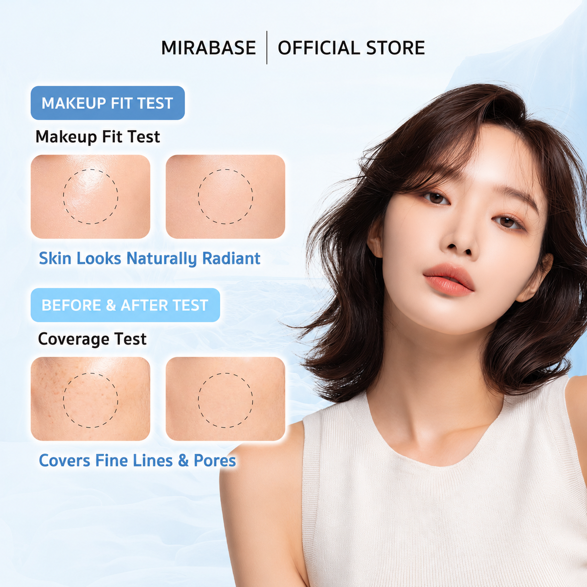 MIRABASE ICE-Sensing Makeup Base Moisturizer Cream | ไพรเมอร์ครีมเย็นก่อนแต่งหน้า 30 กรัม